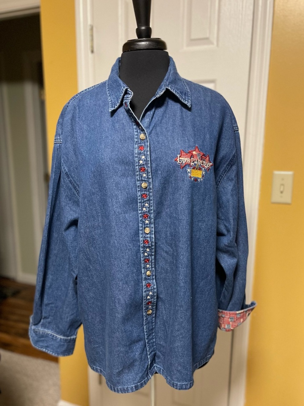 Vintage Longaberger Homestead Denim Shirt in Blue